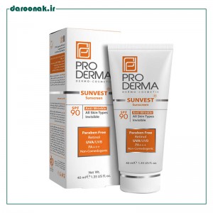 کرم ضد آفتاب و ضد چروک پرودرما فاقد رنگ  SPF90 حجم ۴۰ میلی لیتر