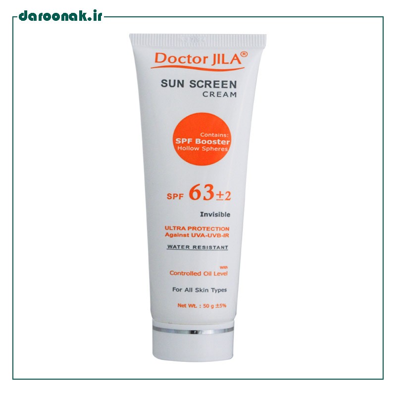 کرم ضدآفتاب SPF63 بی رنگی دکتر ژیلا