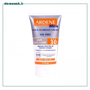 کرم ضد آفتاب مردانه آردن SPF30 فاقد چربی ۶۰ گرم